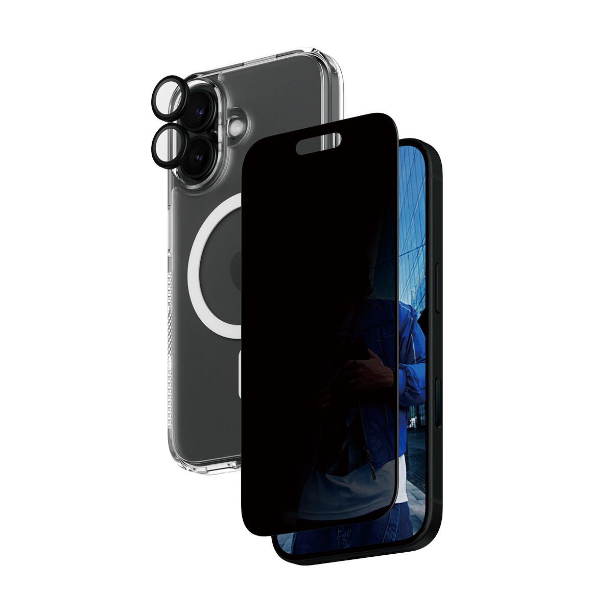 PanzerGlass® 3-in-1 Privacy Protection Schutzset für iPhone 16 PanzerGlass® 3-in-1 Privacy Protection Schutzset für iPhone 16